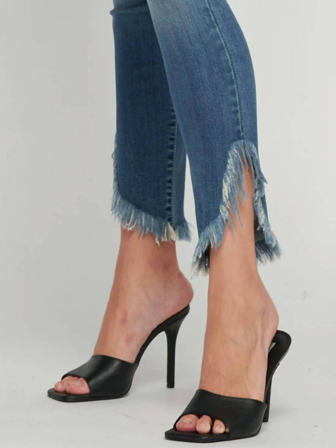 HIDDEN Taylor High Rise Distressed Skinny Jean in blue - women's jeans - view 4