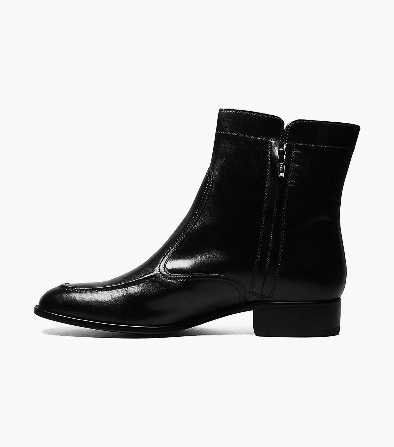 Florsheim Men's Essex Moc Toe Zipper Boot in black - men's boots - alternate view