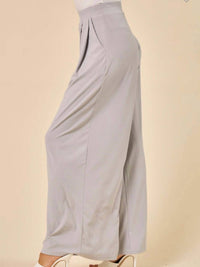 Saints & Hearts - Heather Ribbed Top And Wide Leg Pants Set