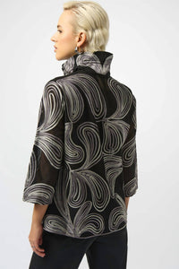 Joseph Ribkoff - Embroidered Mesh Straight Jacket