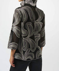 Joseph Ribkoff - Embroidered Mesh Straight Jacket