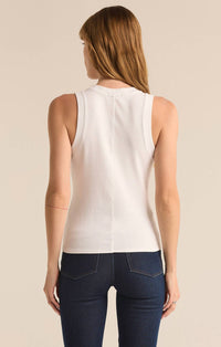 Z Supply Sirena Rib Tank Top in white - women's tank top - alternate view