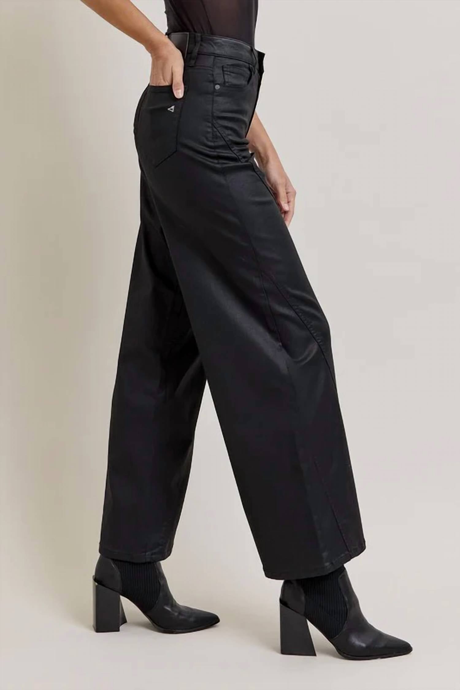 Hidden - Faux Leather Jeans
