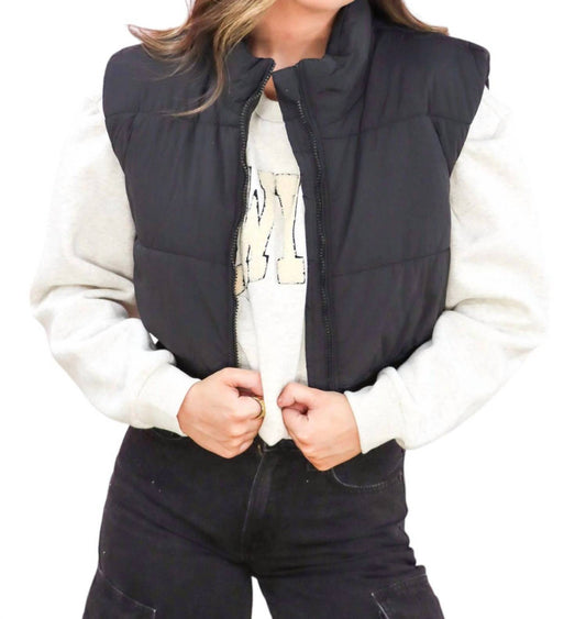 Buttermelon - Zip-Up Crop Puffer Fall Vest