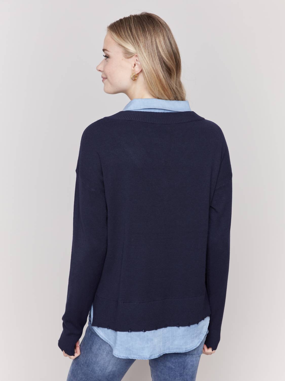 Charlie B - Chambray Fooler Sweater