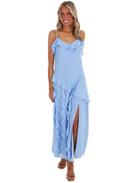 In February - Hint Of Allure Ruffle Maxi Dress