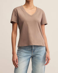 Z Supply Weekdays V-neck Tee in smokey - women's t-shirt