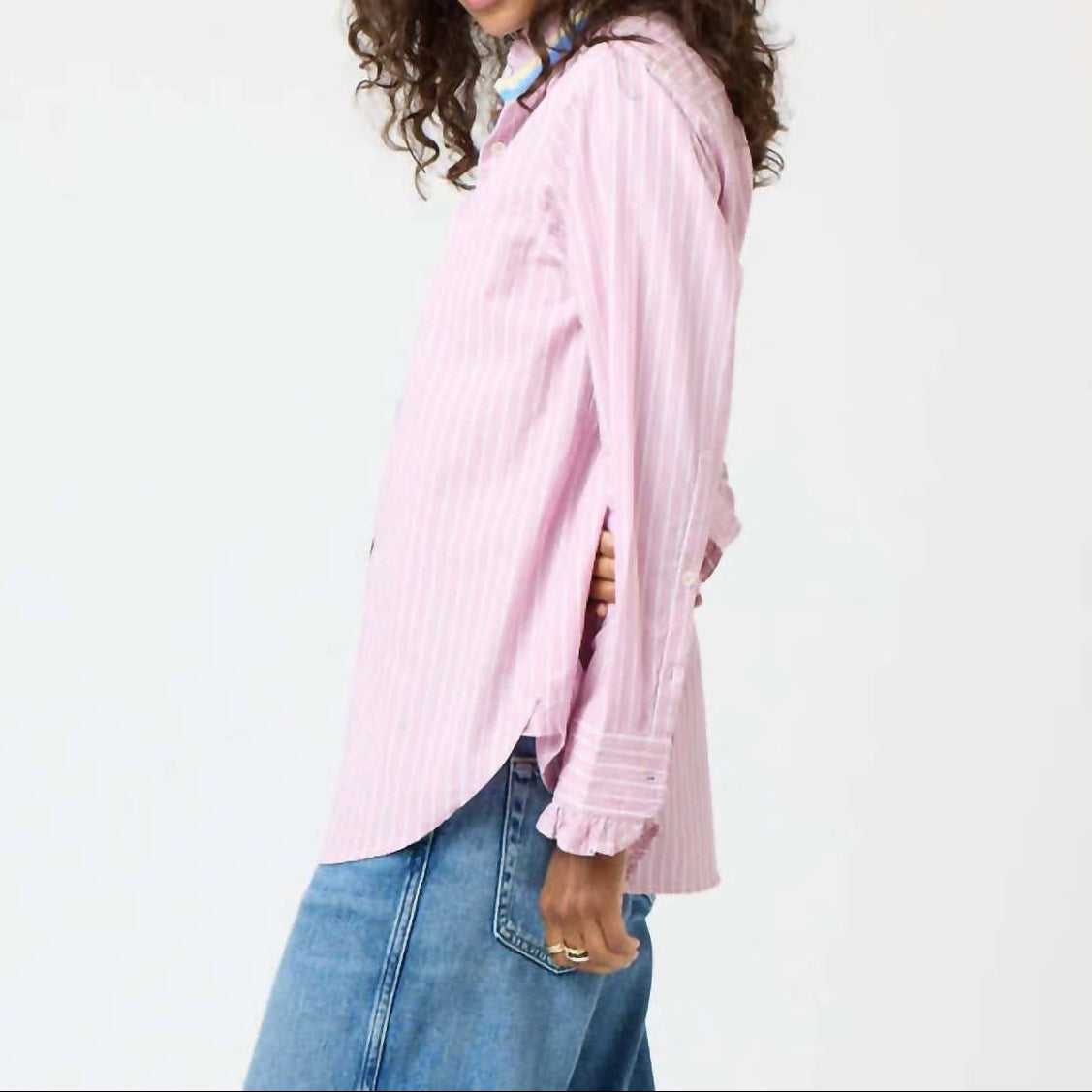 Kerri Rosenthal - Mia Stripe Ruffle Shirt