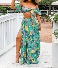 Surelymine - Get Away Printed Wrapped Maxi Skirt Set