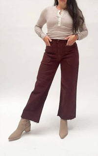 Just Black Denim - High Rise Utility Wide Leg Jeans