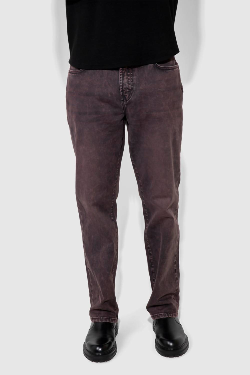 Monfrere Caine Straight Leg Jeans in vintage plum - men's jeans - detail view