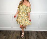 Rokoko - Spinning Through Wildflowers Off Shoulder Mini Dress