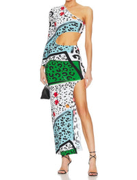 Norma Kamali - One Sleeve Shane Wide Slit Gown