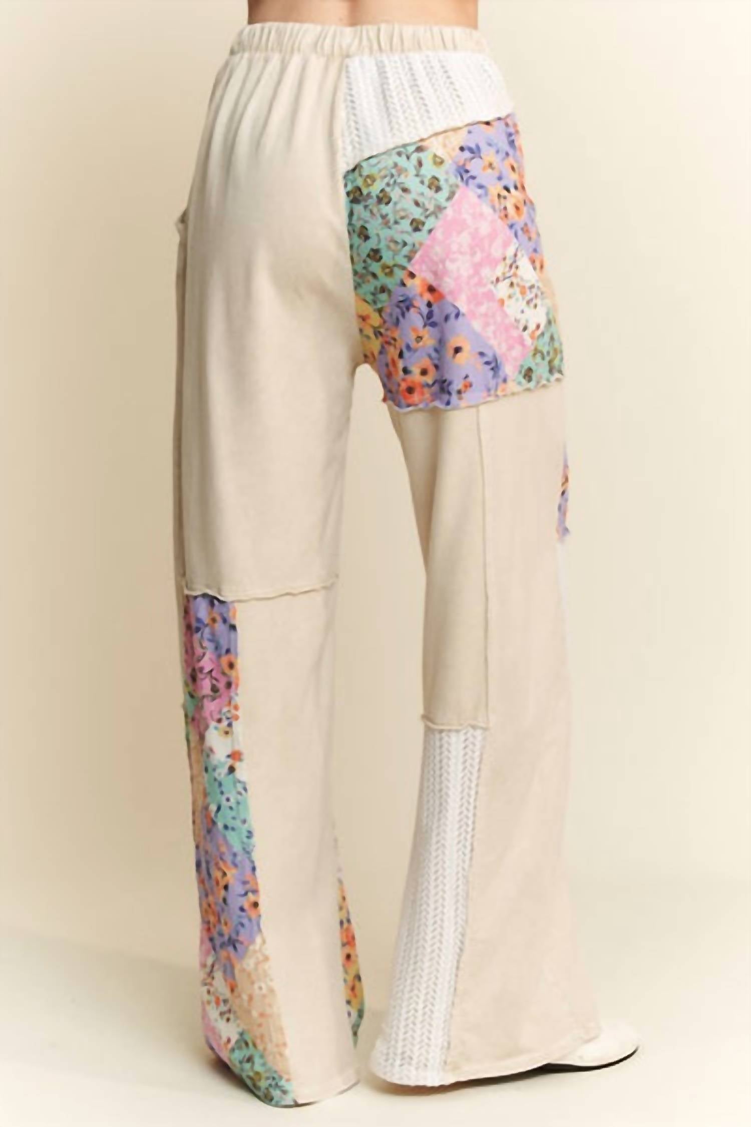 J. Her Women's All Natural Patch Pant in beige - women's pants - detail view