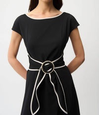 Joseph Ribkoff - Woven Short Sleeves Midi Dress