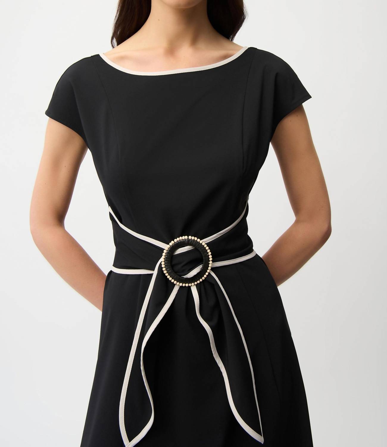 Joseph Ribkoff - Woven Short Sleeves Midi Dress