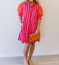 Karlie - Women's Wylie Stripe Ruffle Dress