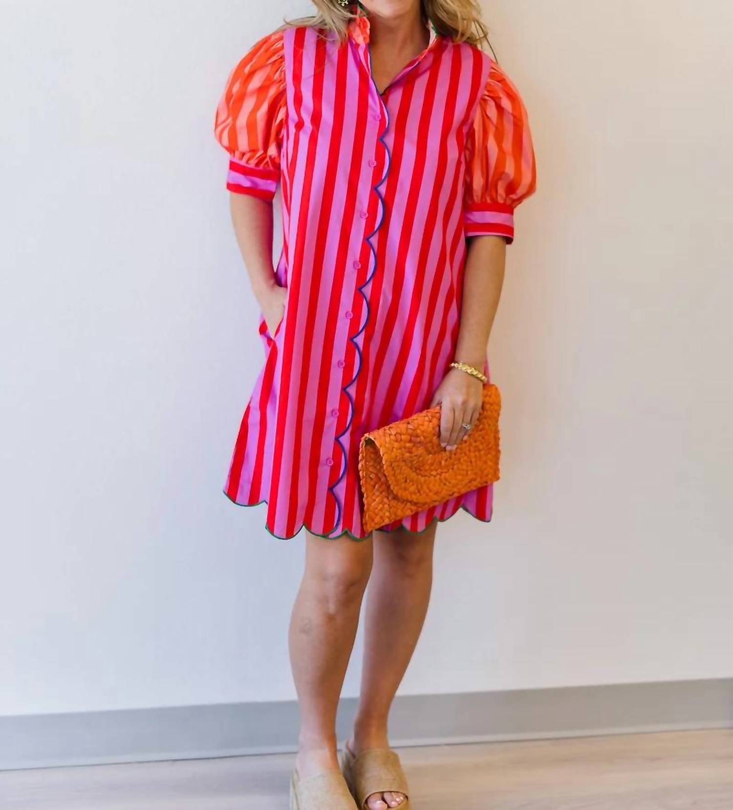 Karlie - Women's Wylie Stripe Ruffle Dress