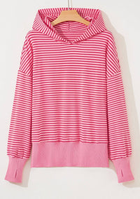 66Disco - Stripe Thumbhole Loose Fit Hoodie