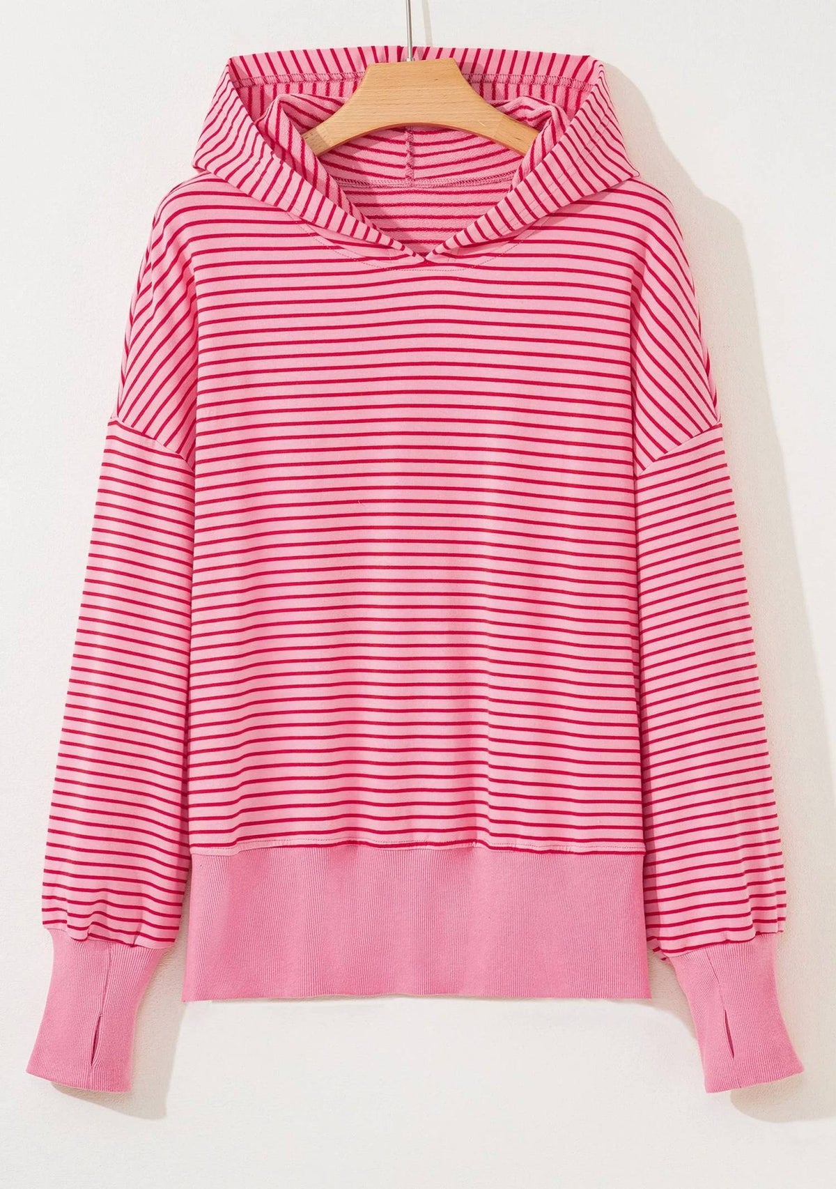 66Disco - Stripe Thumbhole Loose Fit Hoodie