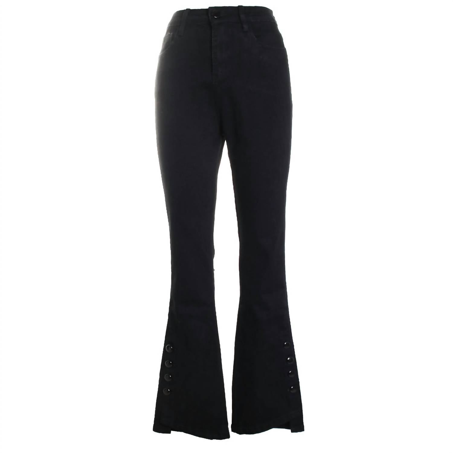 Oolala - Women's Button Details Straight Leg Jeans