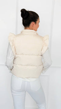 Jodifl - Ruffle Puffer Vest With Bows