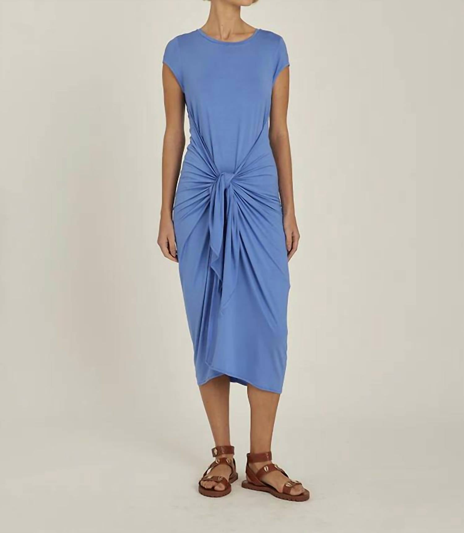 Lenny Niemeyer Pareo v-tie waist modal cover up in riviera - women's dress