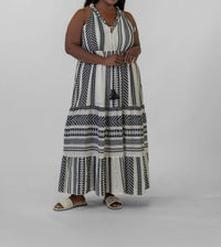 Just Bellina - Grecian V-neck Maxi Dress - Plus