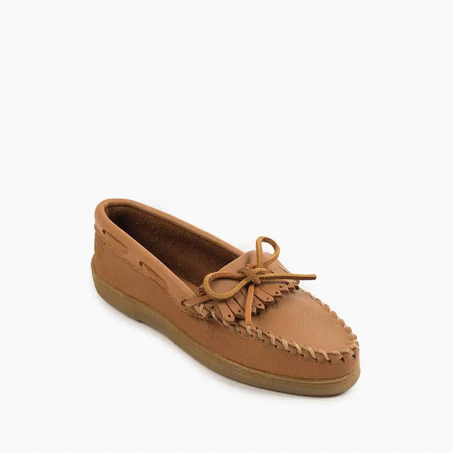 MINNETONKA Women's Moosehide Kilty Loafers in natural - women's flats