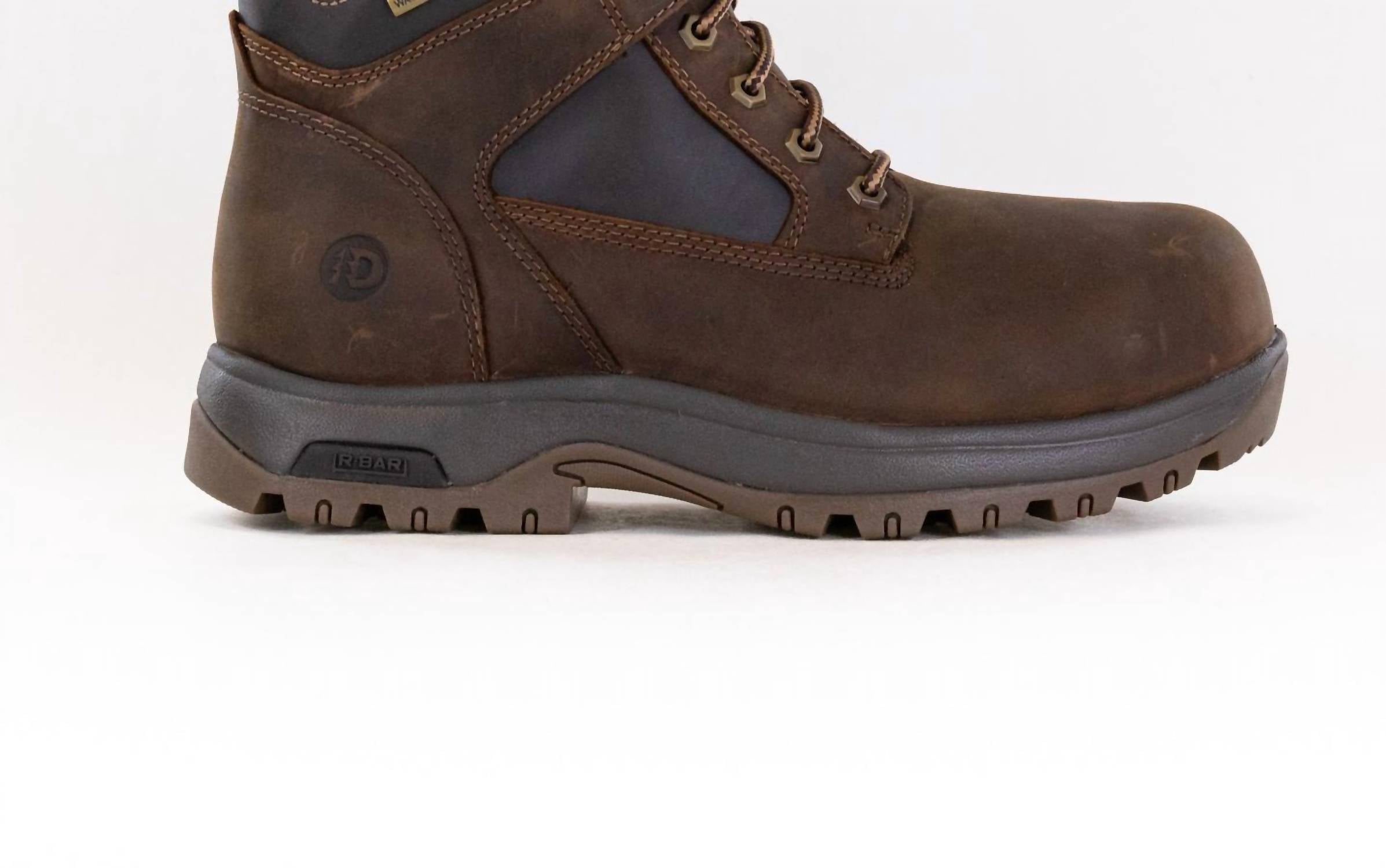 Dunham Men's 8000 Works Waterproof Safety Plain Toe Boots in brown - men's boots