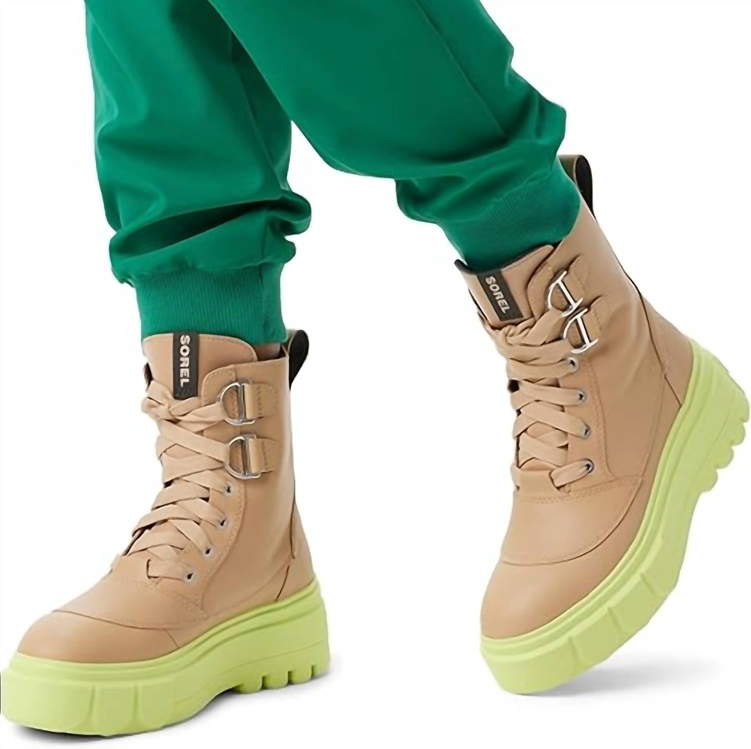 SOREL Women's Caribou x lace wp Boot in canoe tippet - women's shoe - detail view
