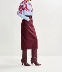 ESSENTIEL ANTWERP Inclusive Overdye Denim Skirt in margot mauve - women's skirt - view 4