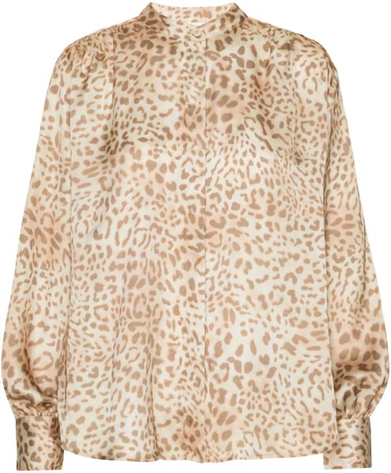 Karmamia Women's Cornelia Shirt in blush leo - women's blouse
