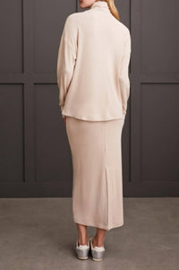 Tribal - Loose Fit Drop Shoulder Funnel Neck Top