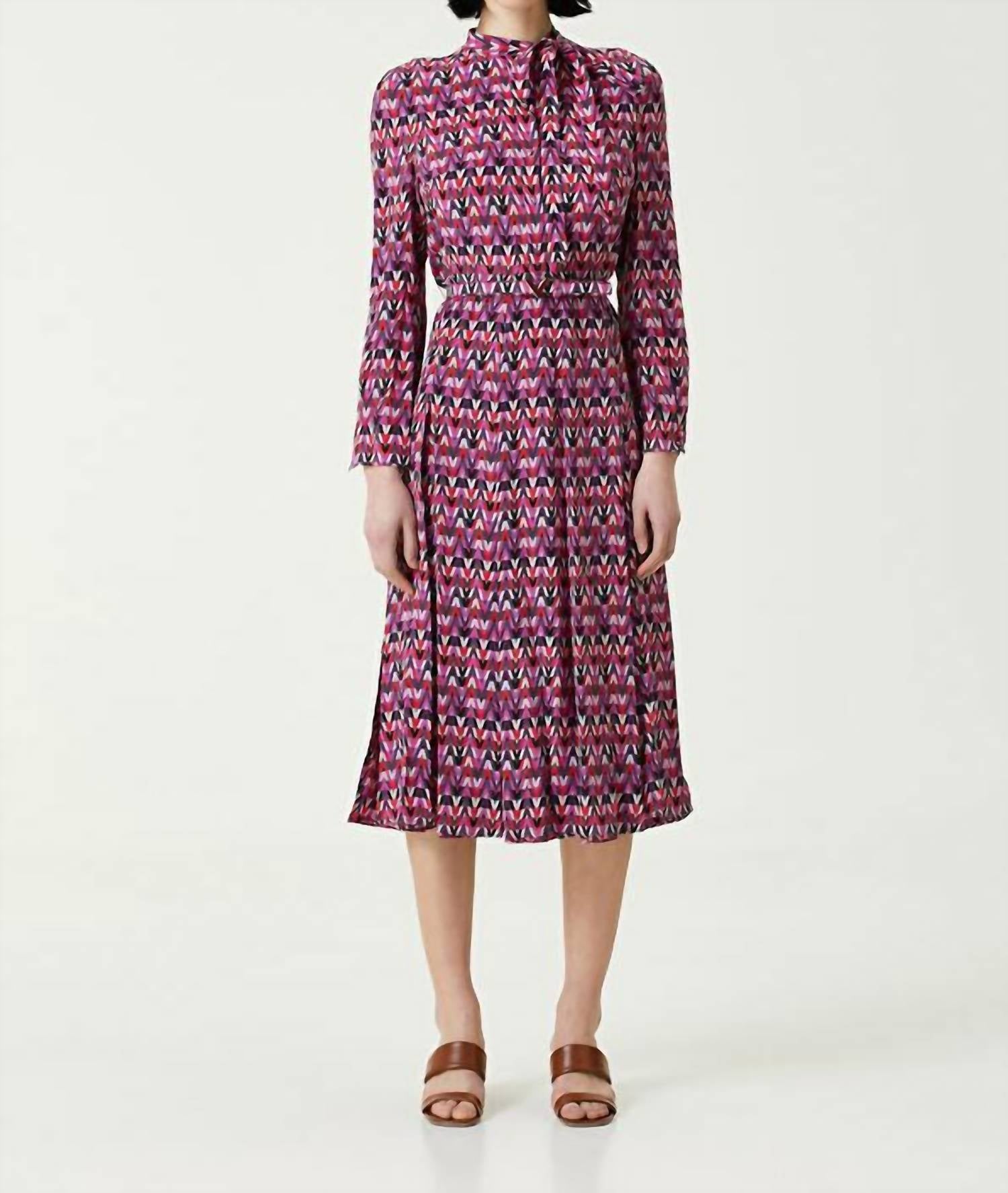 Valentino - Optical Midi Silk Dress
