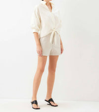 Fifteen Twenty - Women's Jena Lantern Sleeve Tie-front Top