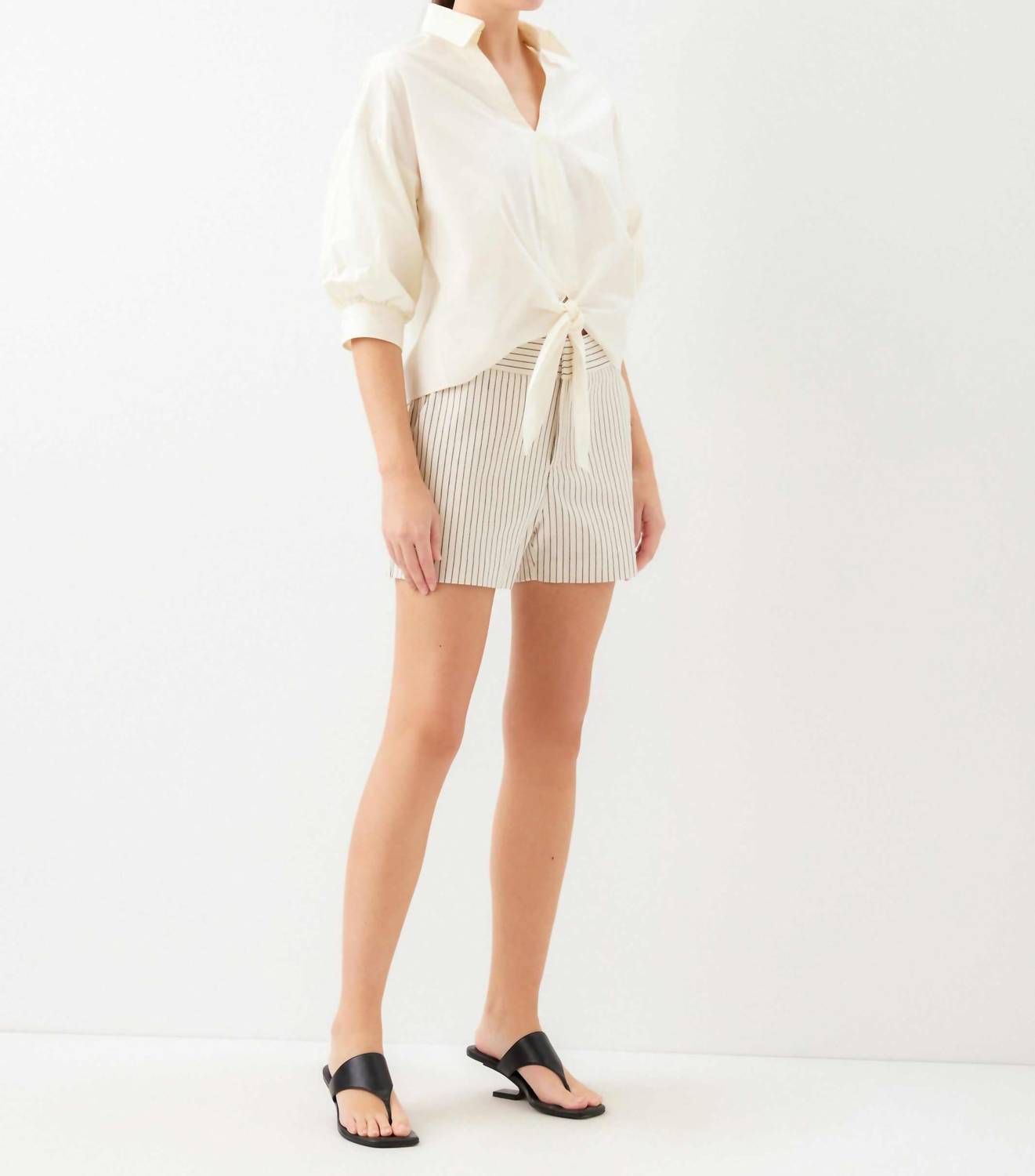 Fifteen Twenty - Women's Jena Lantern Sleeve Tie-front Top