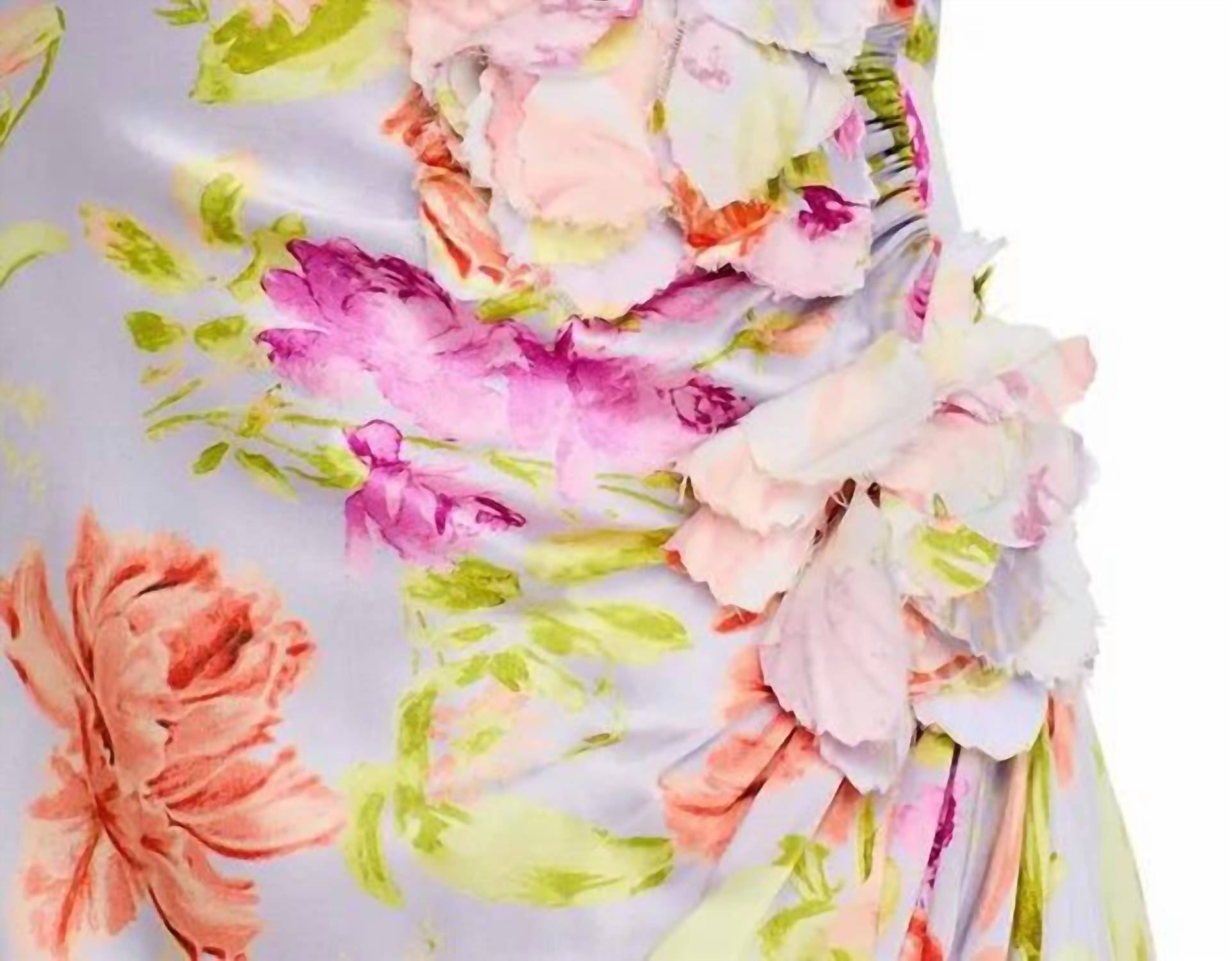 cinq a sept Midnight Tulips Denali Dress in pale lavender multi - women's dress - view 4