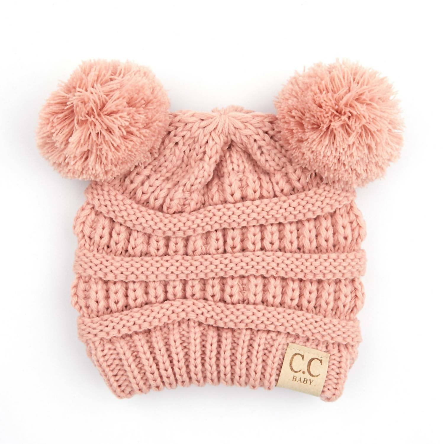 C.C Beanie - Baby Double Fur Pom Beanie