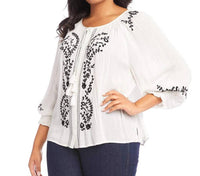 Karen Kane - Embroidered Peasant Top - Plus