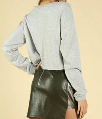 Honey Punch - Jeweled Star Cropped Long Sleeve Top