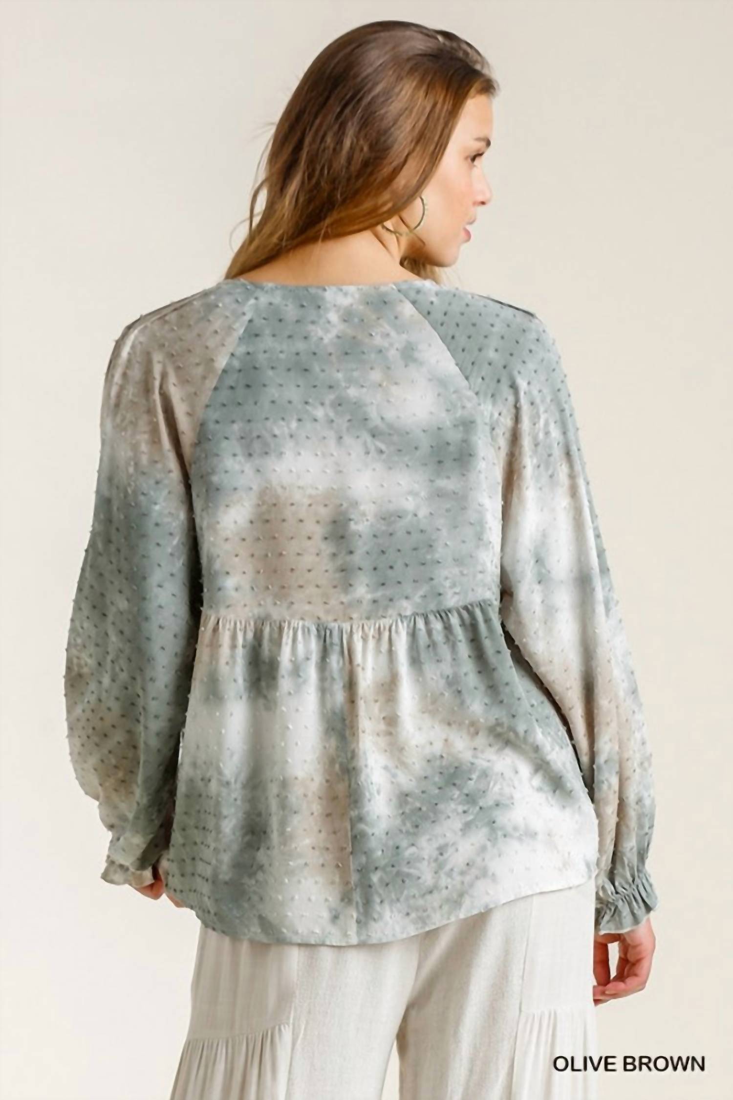 Umgee - Swiss Dot Babydoll Blouse