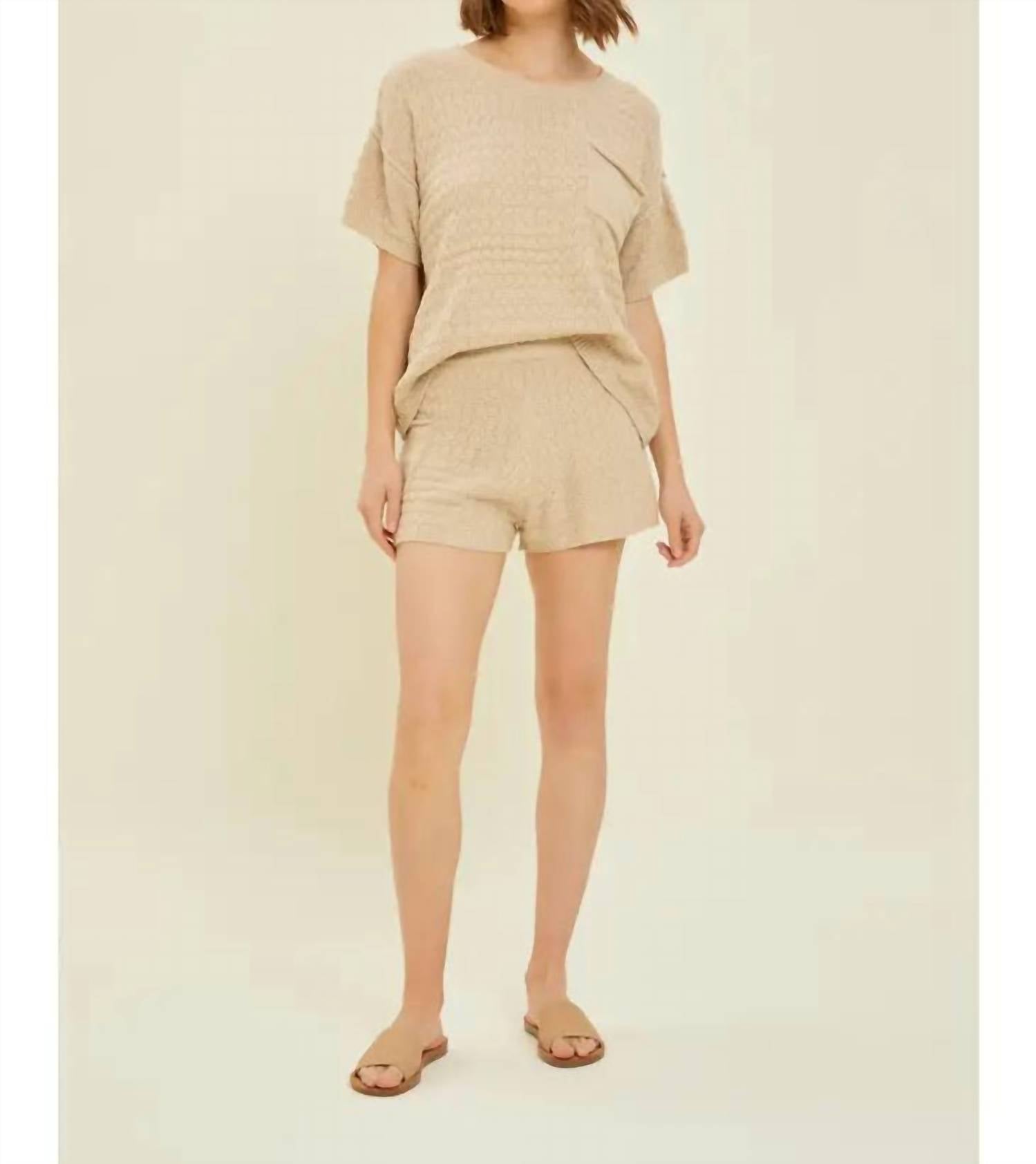 Heyson - Oversized Sweater Top With Shorts