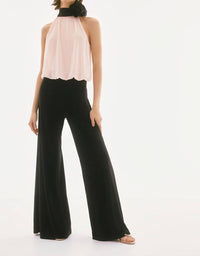 Joseph Ribkoff - Shyla Silky Knit And Chiffon Wide Leg Jumpsuit