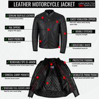 Jackets 4 Bikes - Men’s Buffalo Leather Motorcycle Jacket