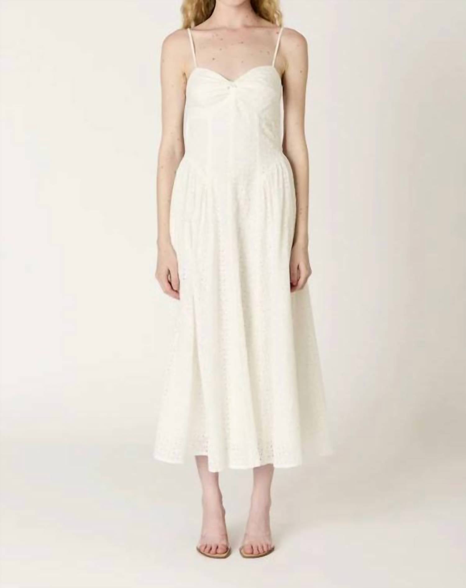 Nia - Women's Destene Eyelet Midi Dress