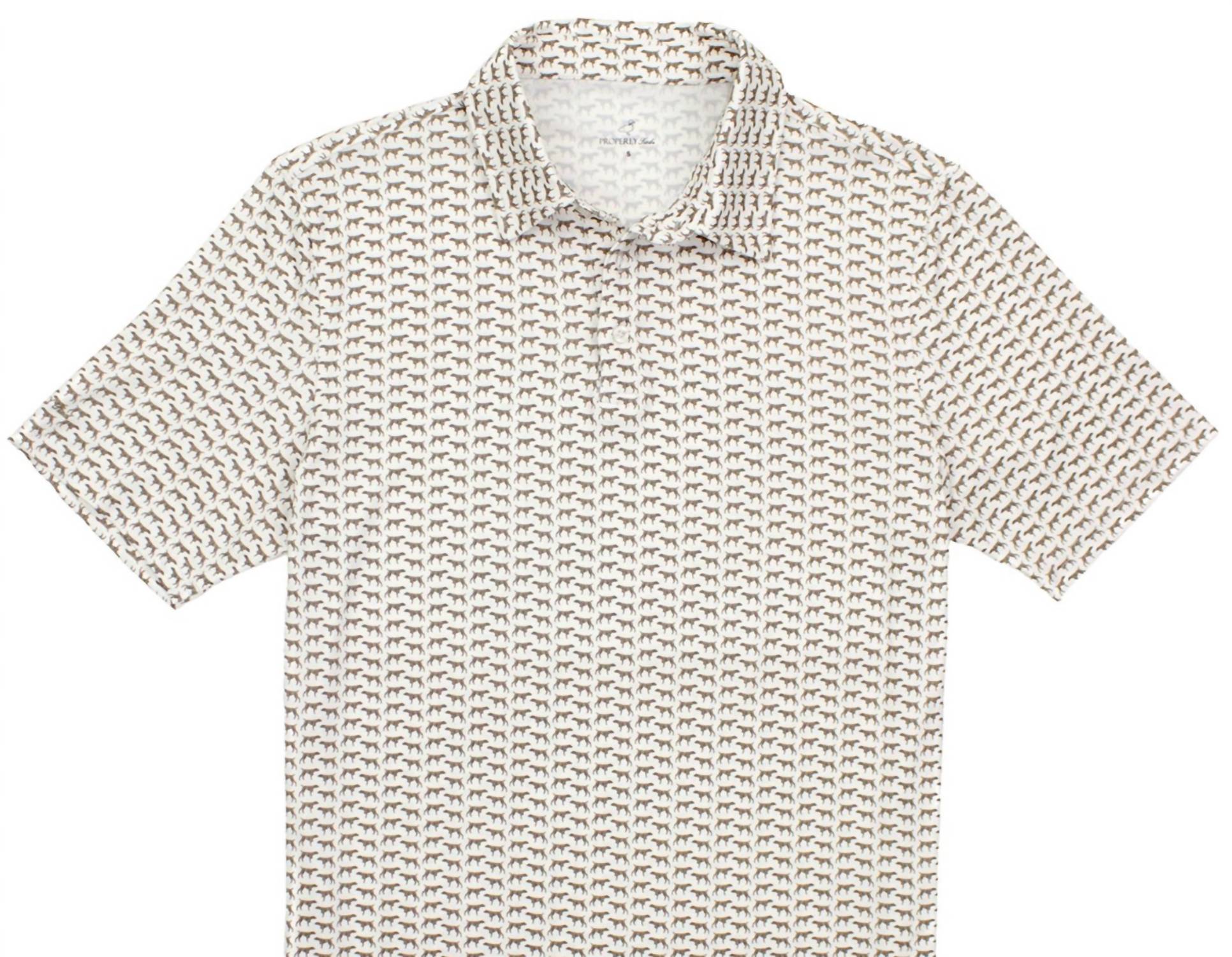 Properly Tied Men's Inlet Polo Shirt in beige - men's shirt
