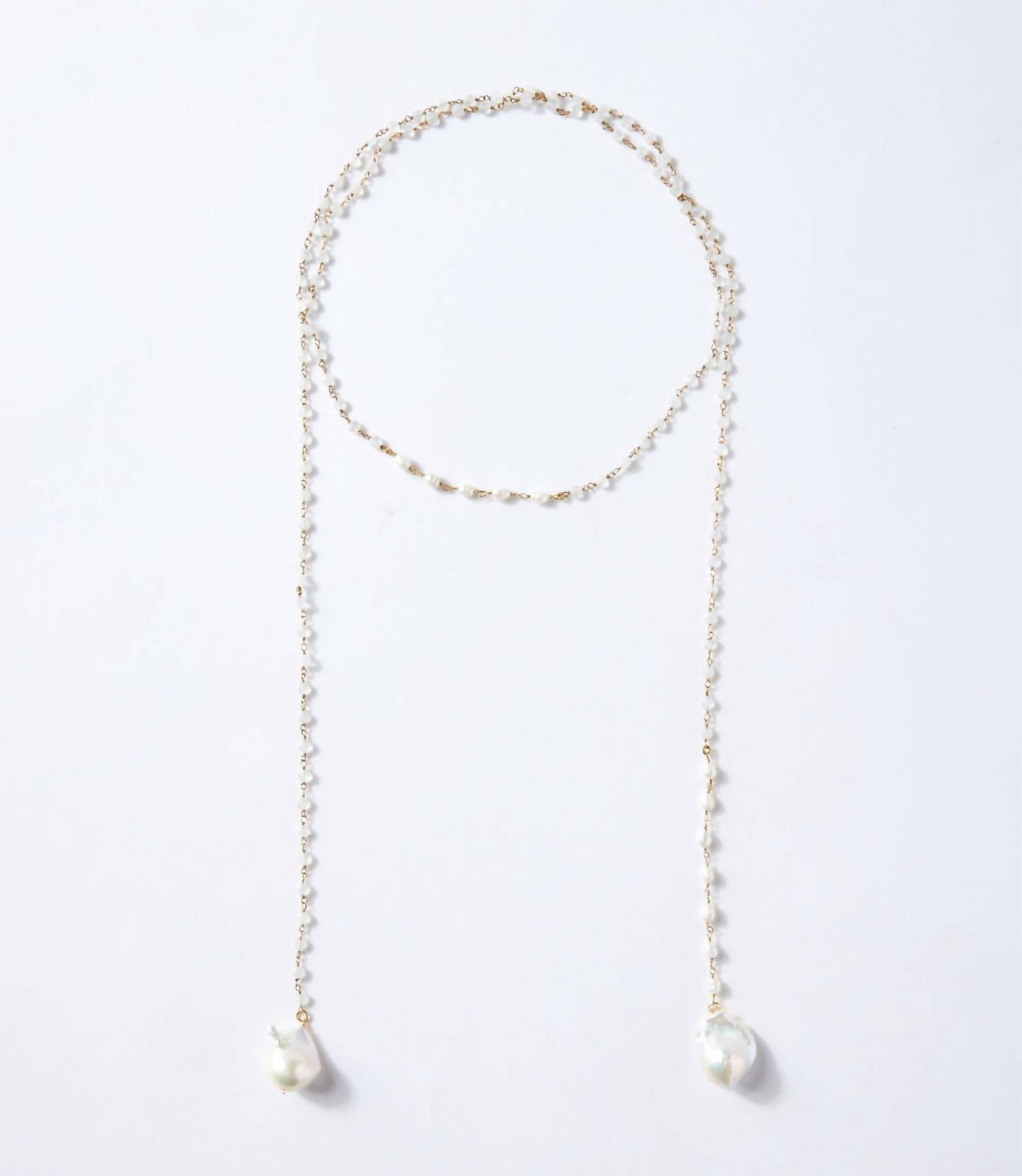 Native Gem - Women's Pearl And Moonstone Necklace