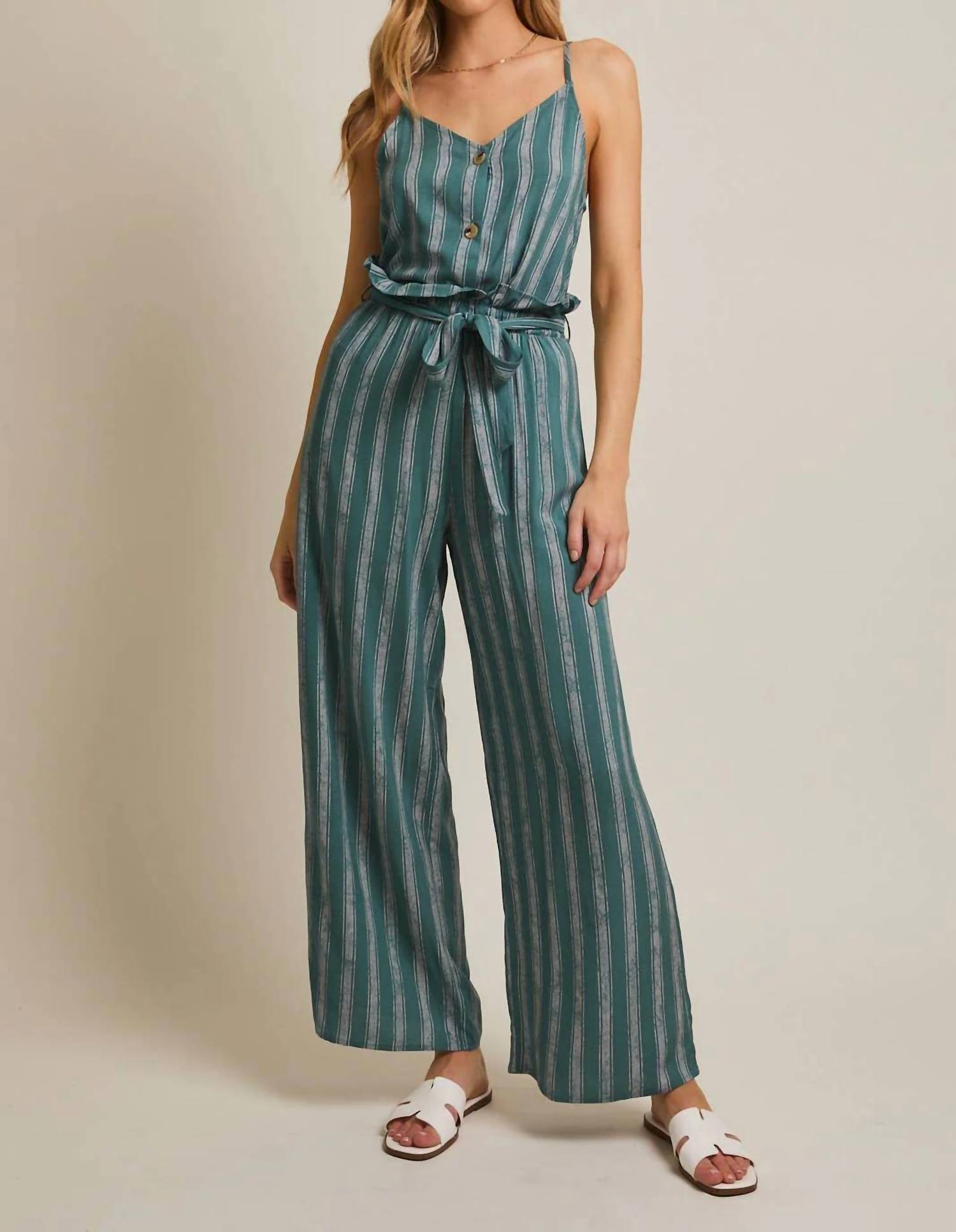 Gilli - Heidi Striped Ruffle Top Pants