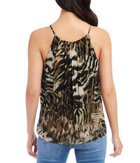 Karen Kane - Annie Animal Print Georgette Halter Neck Sleeveless Top